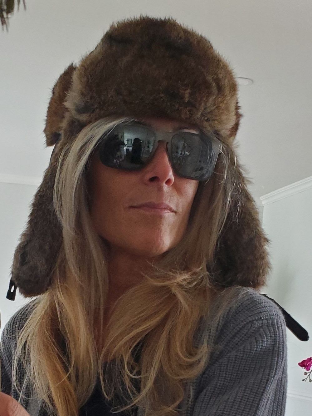 Bizou Real Rabbit Fur Aviator Trapper Trooper Hat